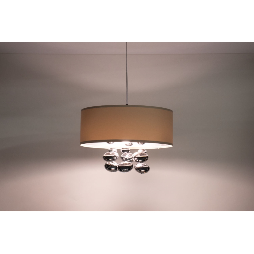 Viseći luster na lanku BUBBLE 1xE27/60W/230V pr. 40 cm bež