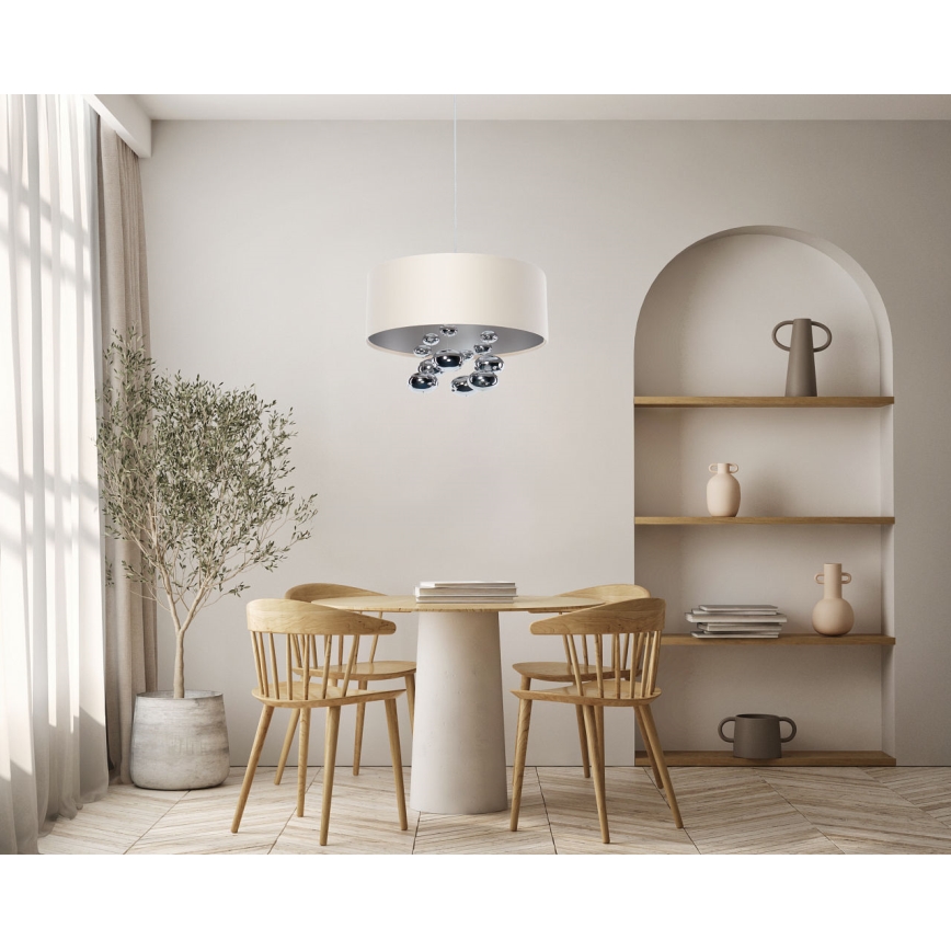 Viseći luster na lanku BUBBLE 1xE27/60W/230V pr. 40 cm bež