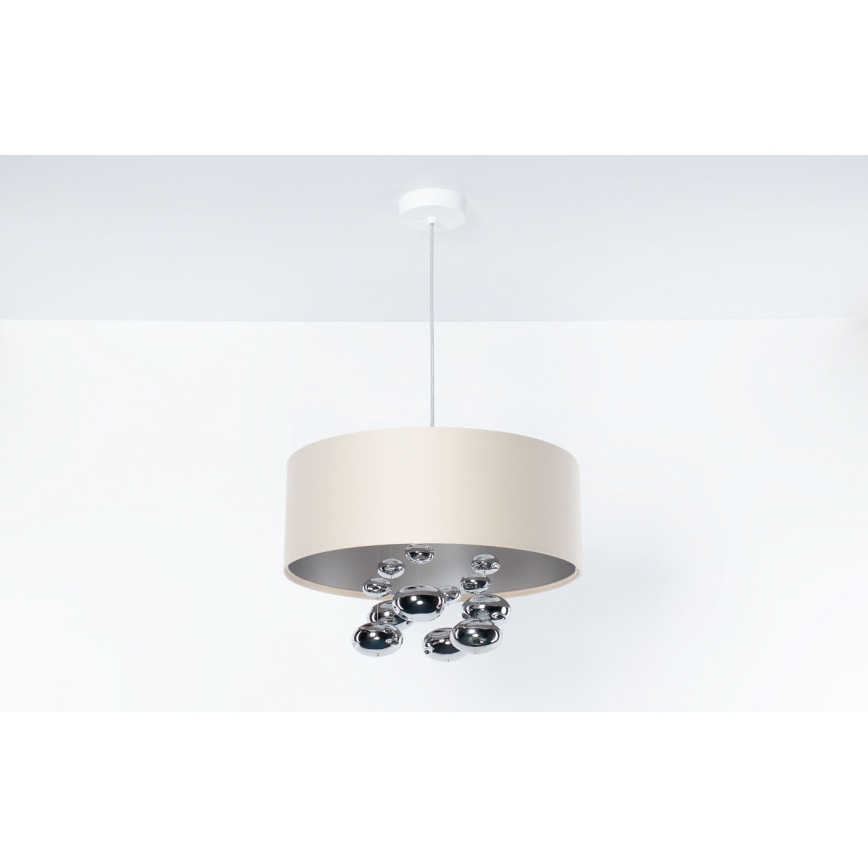 Viseći luster na lanku BUBBLE 1xE27/60W/230V pr. 40 cm bež