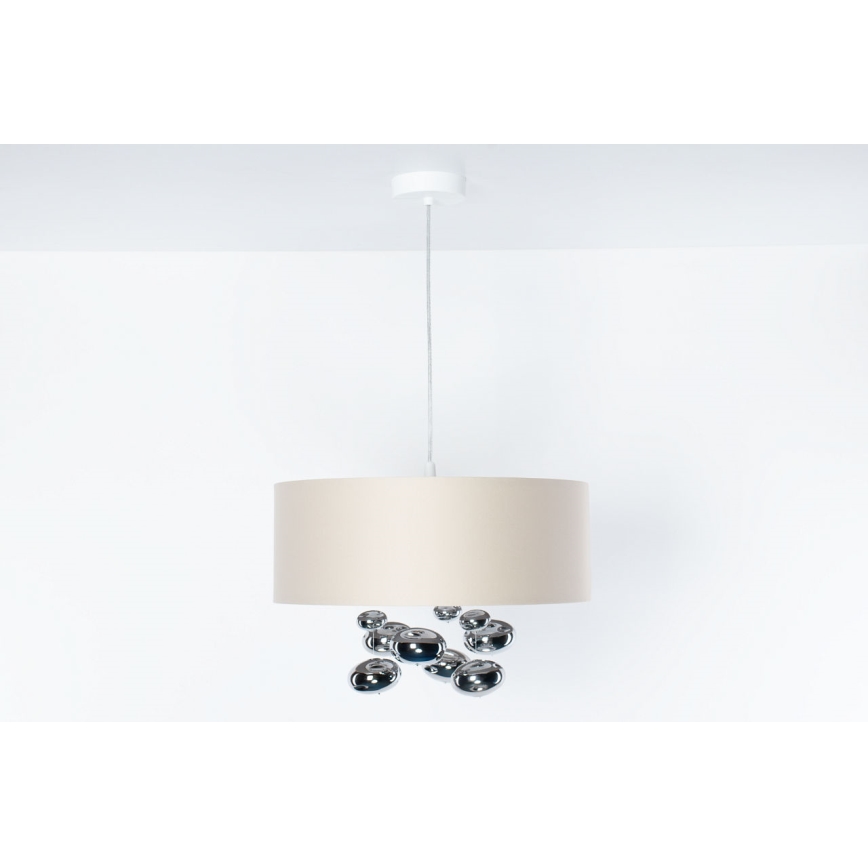 Viseći luster na lanku BUBBLE 1xE27/60W/230V pr. 40 cm bež
