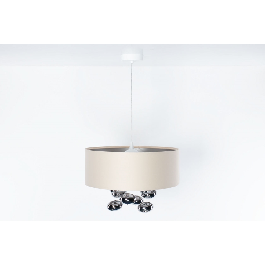 Viseći luster na lanku BUBBLE 1xE27/60W/230V pr. 40 cm bež