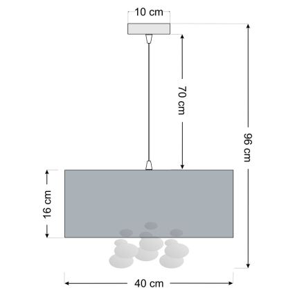 Viseći luster na lanku BUBBLE 1xE27/60W/230V pr. 40 cm bež