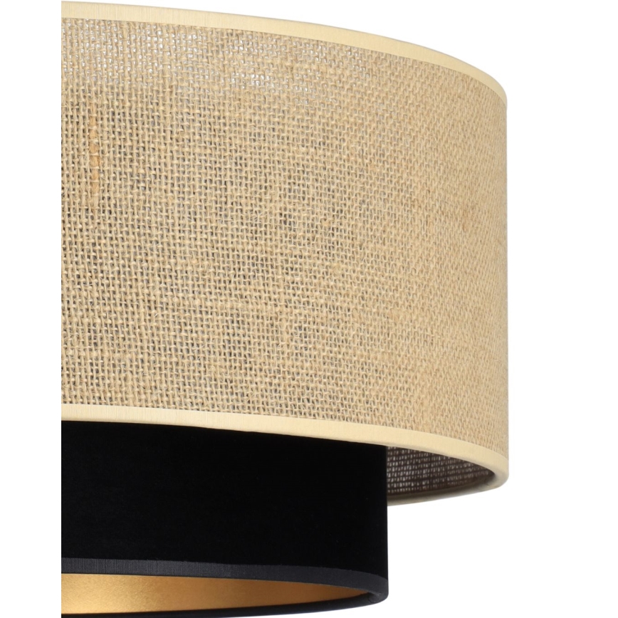 Viseći luster na lanku SARTA 1xE27/60W/230V pr. 45 cm crna/juta