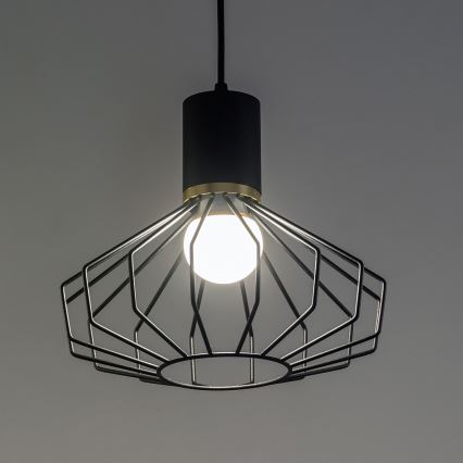 Viseći luster na lanku SOLANO 3xE27/15W/230V crno/zlatni