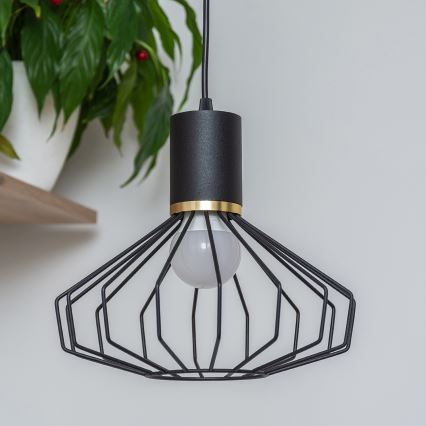 Viseći luster na lanku SOLANO 3xE27/15W/230V crno/zlatni
