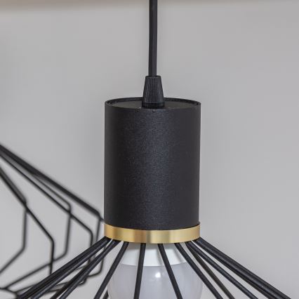 Viseći luster na lanku SOLANO 3xE27/15W/230V crno/zlatni