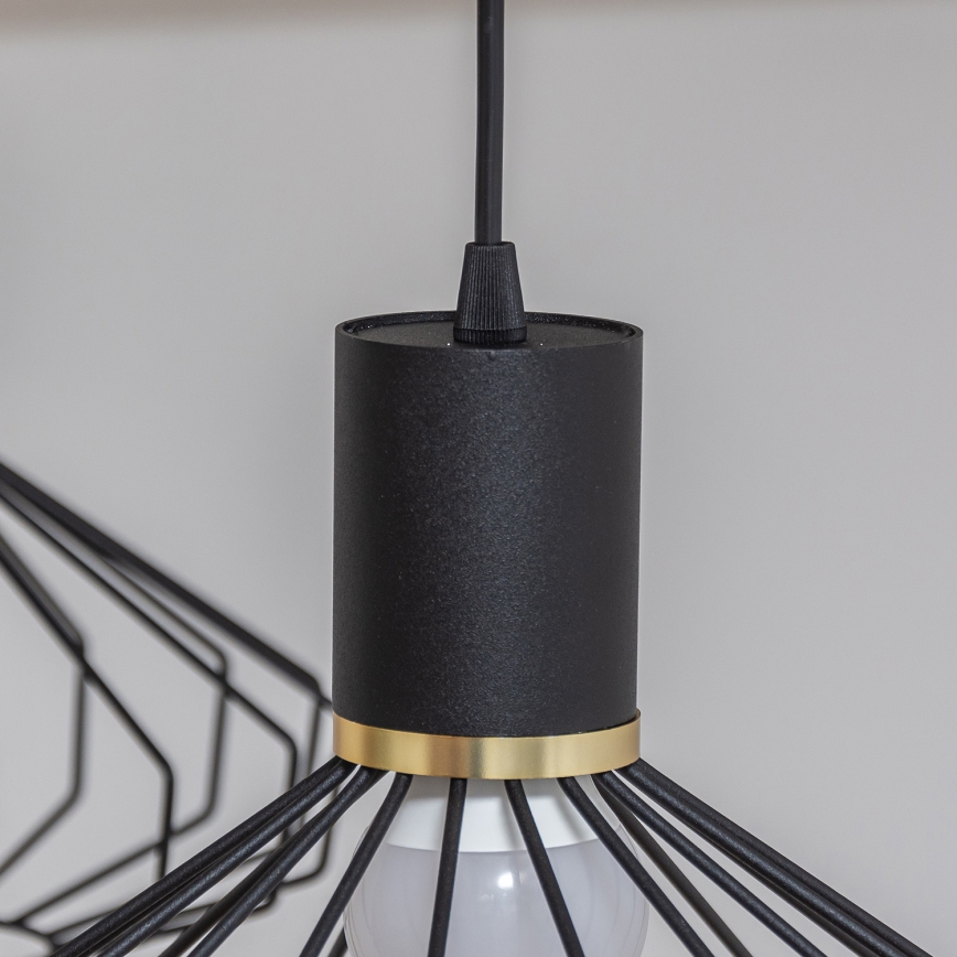 Viseći luster na lanku SOLANO 3xE27/15W/230V crno/zlatni
