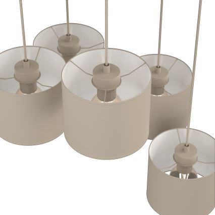 Viseći luster na sajli ARDEN 5xE27/15W/230V Ø 44 cm bež