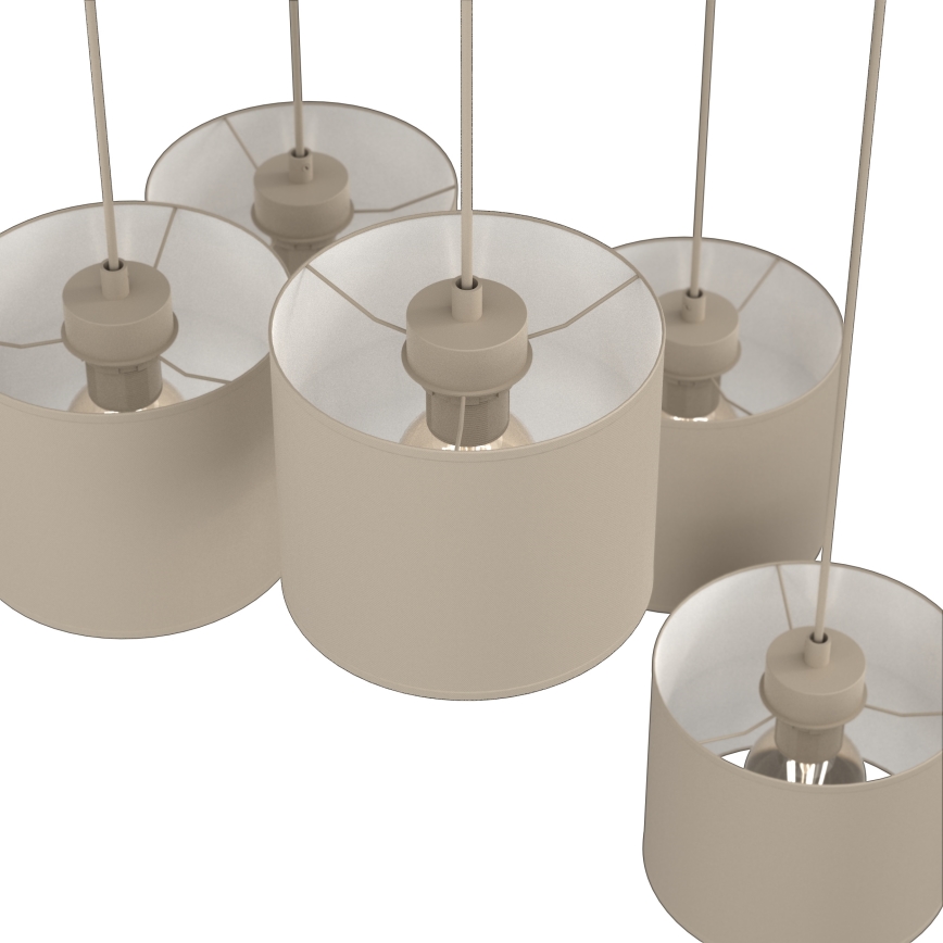 Viseći luster na sajli ARDEN 5xE27/15W/230V Ø 44 cm bež