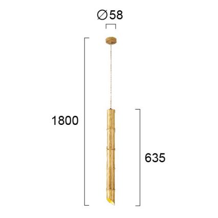 Viseći luster na sajli BAMBOO 1xGU10/50W/230V bambus