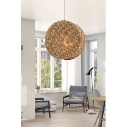 Viseći luster na sajli BIG DRUM 1xE27/60W/230V smeđa