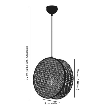 Viseći luster na sajli BIG DRUM 1xE27/60W/230V smeđa