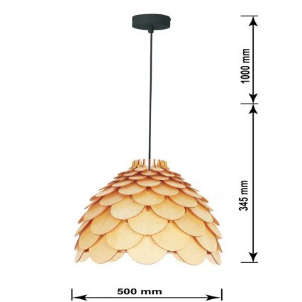 Viseći luster na sajli BURGO 1xE27/60W/230V, promjer 50 cm