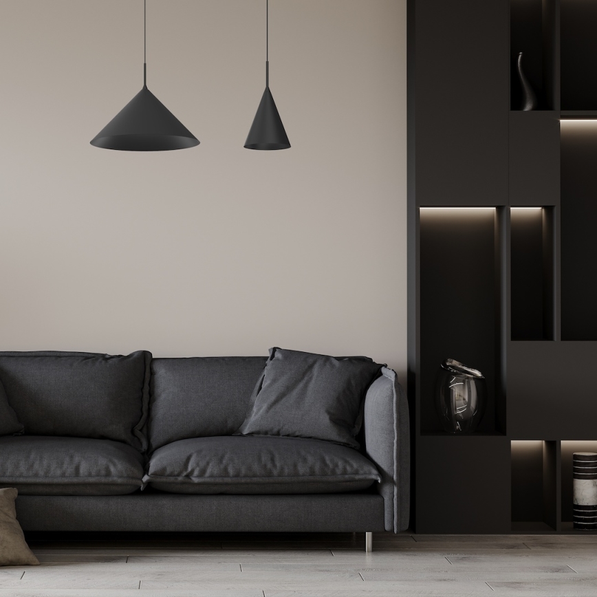 Viseći luster na sajli CAPITAL 1xGX53/15W/230V Ø 17 cm crni