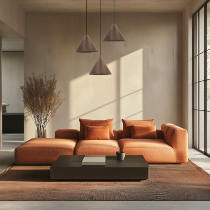 Viseći luster na sajli CONO 1xE27/40W/230V mahagonski furnir