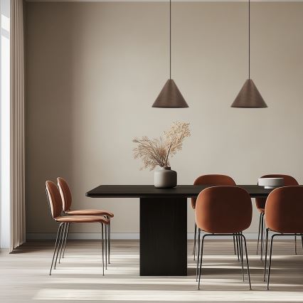 Viseći luster na sajli CONO 1xE27/40W/230V mahagonski furnir