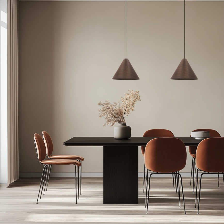Viseći luster na sajli CONO 1xE27/40W/230V mahagonski furnir