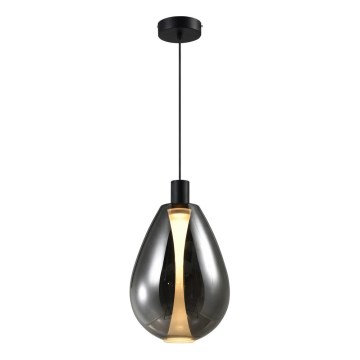 Viseći luster na sajli DENSO 1xGU10/10W/230V, promjer 30 cm, crni krom