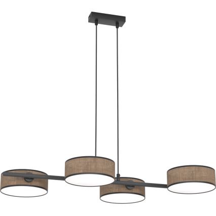 Viseći luster na sajli DRUMZ 4xE14/10W/230V smeđa