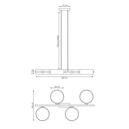 Viseći luster na sajli DRUMZ 4xE14/10W/230V smeđa