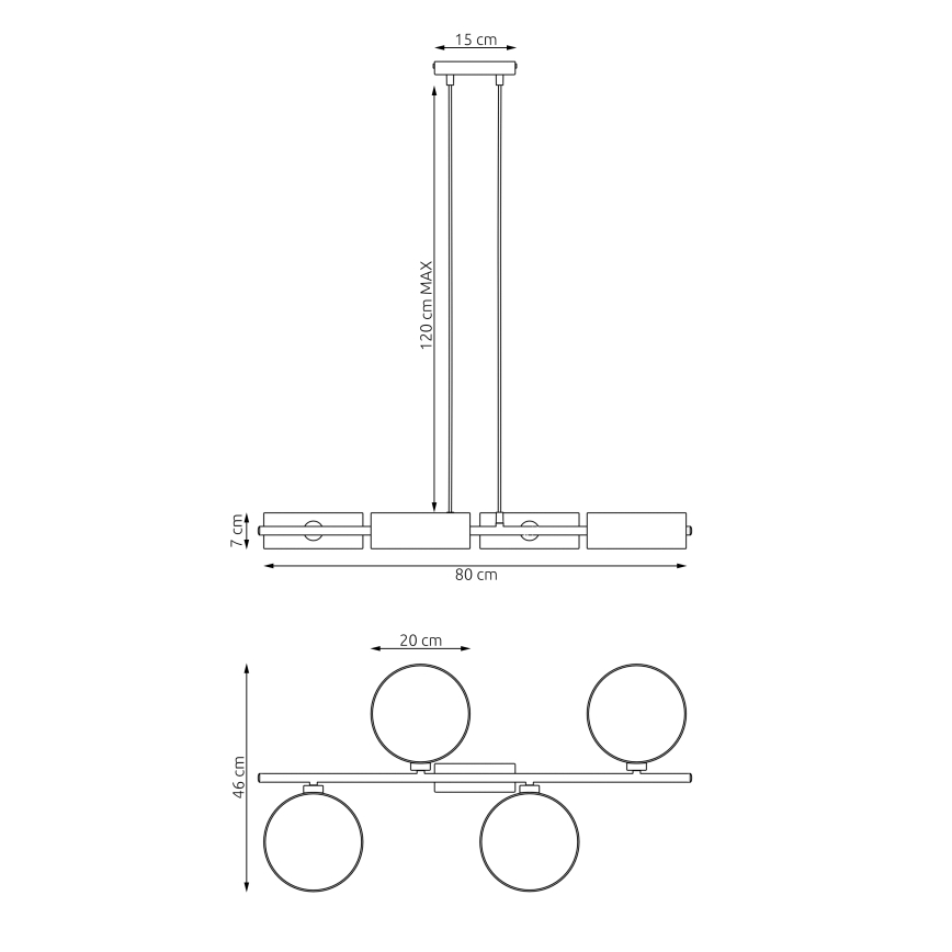 Viseći luster na sajli DRUMZ 4xE14/10W/230V smeđa