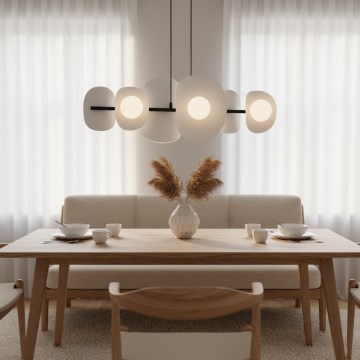 Viseći luster na sajli ELEMENTI 6xG9/8W/230V siva