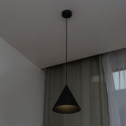 Viseći luster na sajli ETNA II 1xE27/15W/230V Ø 25 cm crne boje