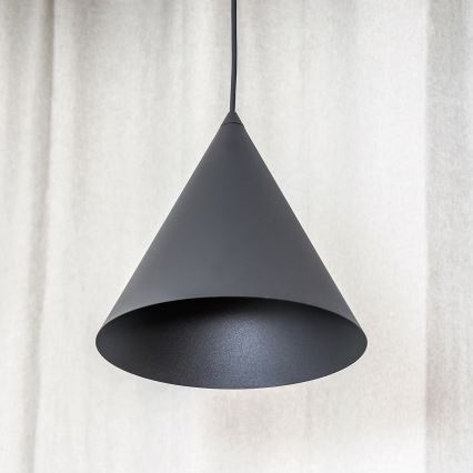 Viseći luster na sajli ETNA II 1xE27/15W/230V Ø 25 cm crne boje