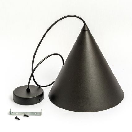 Viseći luster na sajli ETNA II 1xE27/15W/230V Ø 25 cm crne boje