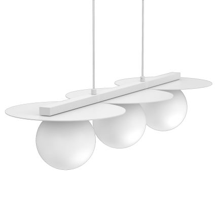 Viseći luster na sajli FLAT 3xE27/15W/230V bijeli