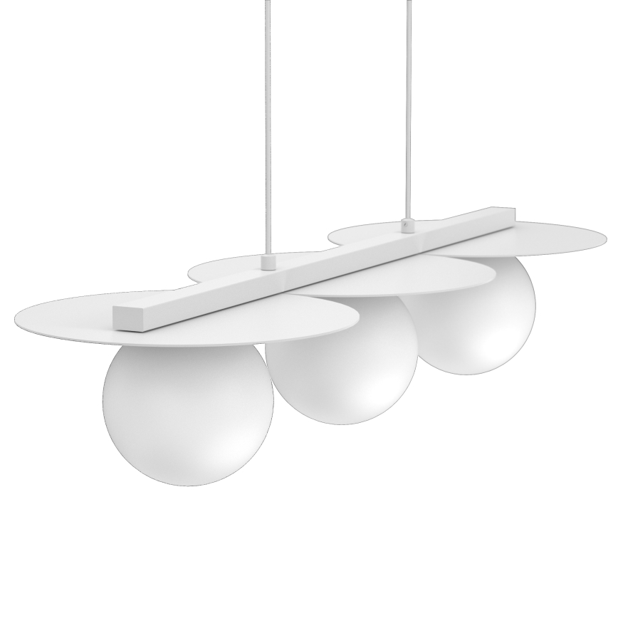 Viseći luster na sajli FLAT 3xE27/15W/230V bijeli