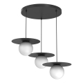 Viseći luster na sajli FLAT 3xE27/15W/230V crni