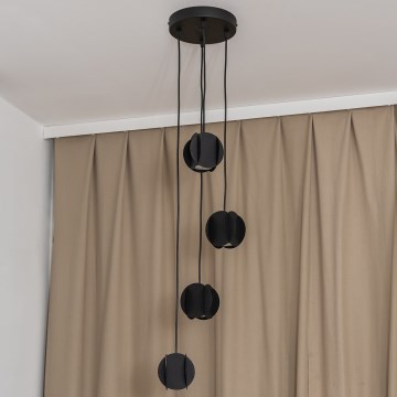 Viseći luster na sajli GAMBIT 4xGU10/10W/230V crni