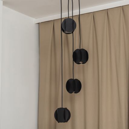 Viseći luster na sajli GAMBIT 4xGU10/10W/230V crni