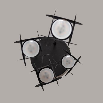 Viseći luster na sajli GAMBIT 4xGU10/10W/230V crni