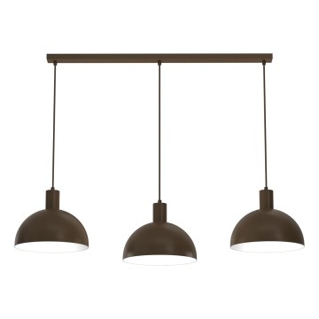 Viseći luster na sajli HANDA 3xE27/15W/230V smeđe boje