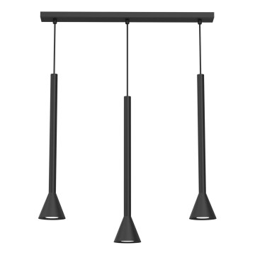 Viseći luster na sajli MAZZO 3xGU10/8W/230V crni