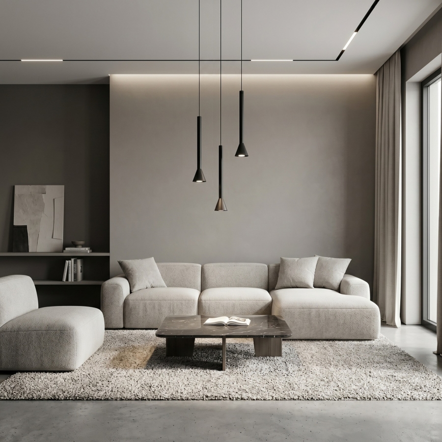 Viseći luster na sajli MAZZO 3xGU10/8W/230V crni