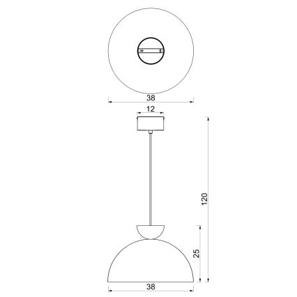Viseći luster na sajli NEVIS 1xE27/15W/230V Ø 38 cm bež