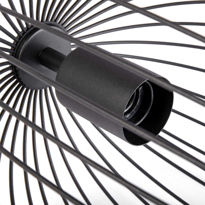 Viseći luster na sajli OVELLA 1xE27/15W/230V pr. 34 cm crni