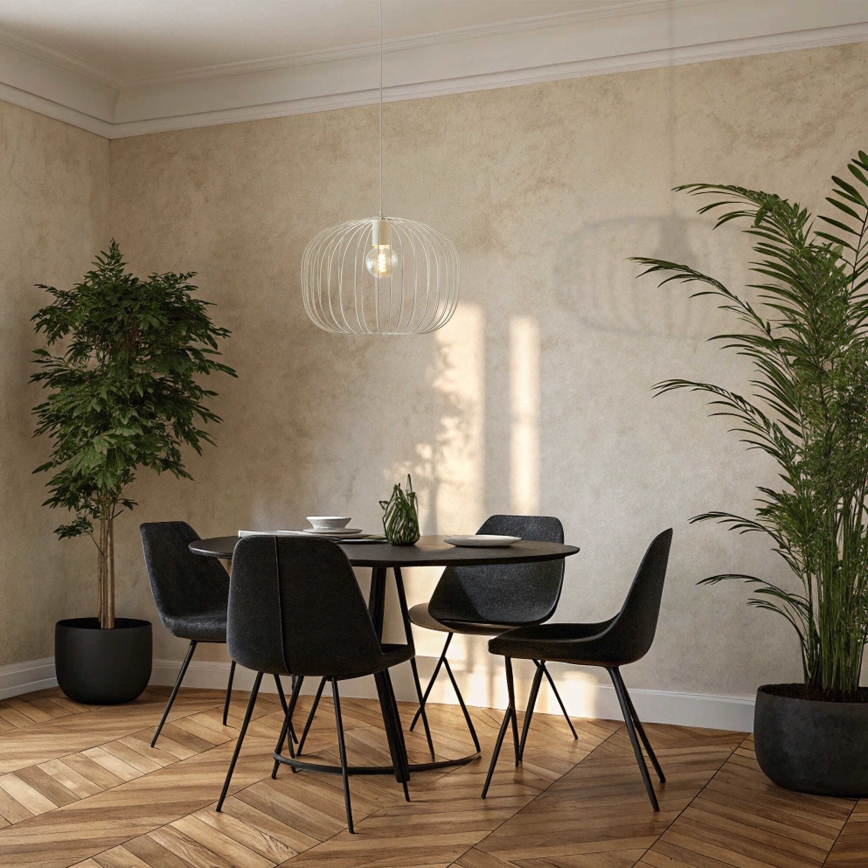 Viseći luster na sajli OVELLA 1xE27/15W/230V, promjer 46 cm, krem boje