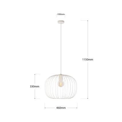 Viseći luster na sajli OVELLA 1xE27/15W/230V, promjer 46 cm, krem boje