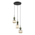 Viseći luster na sajli SOPHIA 3xE14/10W/230V crna/zelena/dimno bež