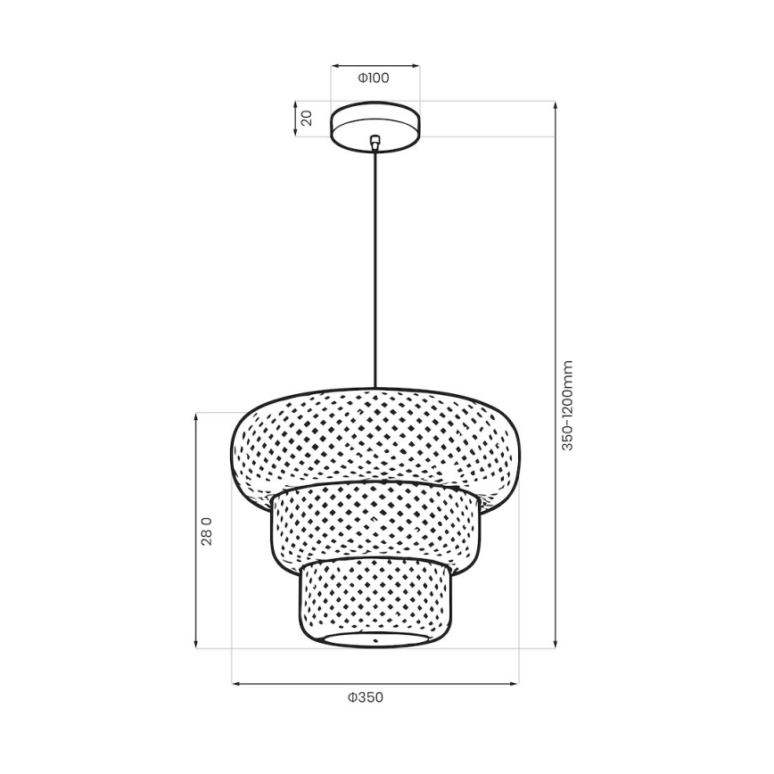 Viseći luster na sajli TULUM 1xE27/15W/230V Ø 35 cm, bambus