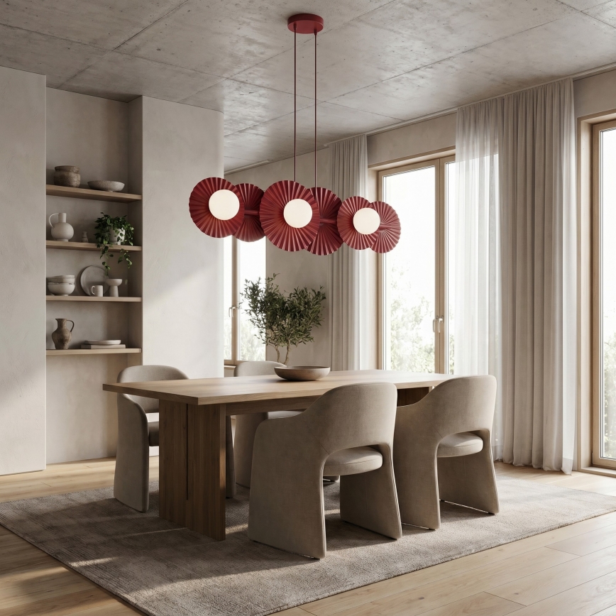 Viseći luster na sajli UMBRA 6xG9/8W/230V crvena