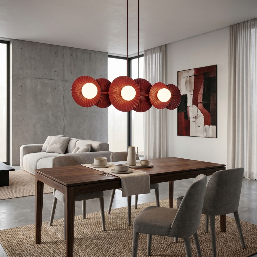Viseći luster na sajli UMBRA 6xG9/8W/230V crvena