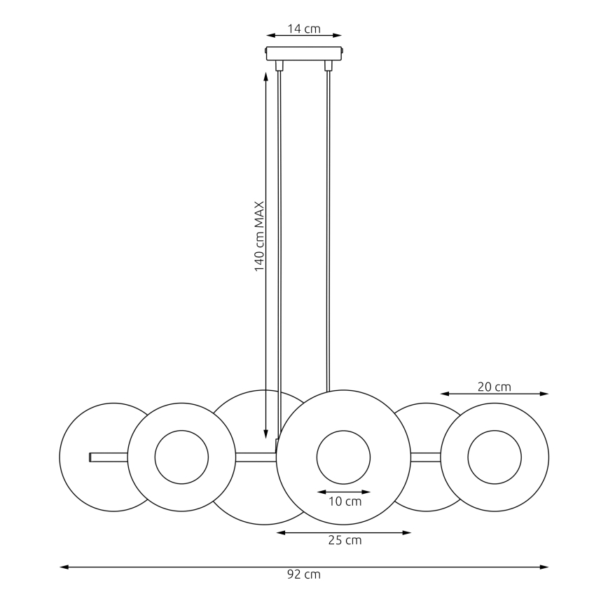 Viseći luster na sajli UMBRA 6xG9/8W/230V crvena
