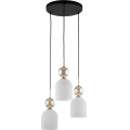 Viseći luster na užetu SOPHIA 3xE14/10W/230V crna/dimno bež/bijela