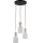 Viseći luster na užetu SOPHIA 3xE14/10W/230V crna/dimno bež/bijela