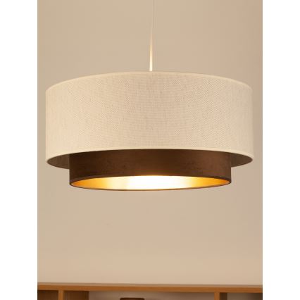 Viseći luster NATIA na kabelu 1xE27/60W/230V Ø 45 cm bijela/smeđa